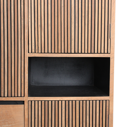 Teak Bookcase Cabinet - Recycled Wood, 90x45x172 cm