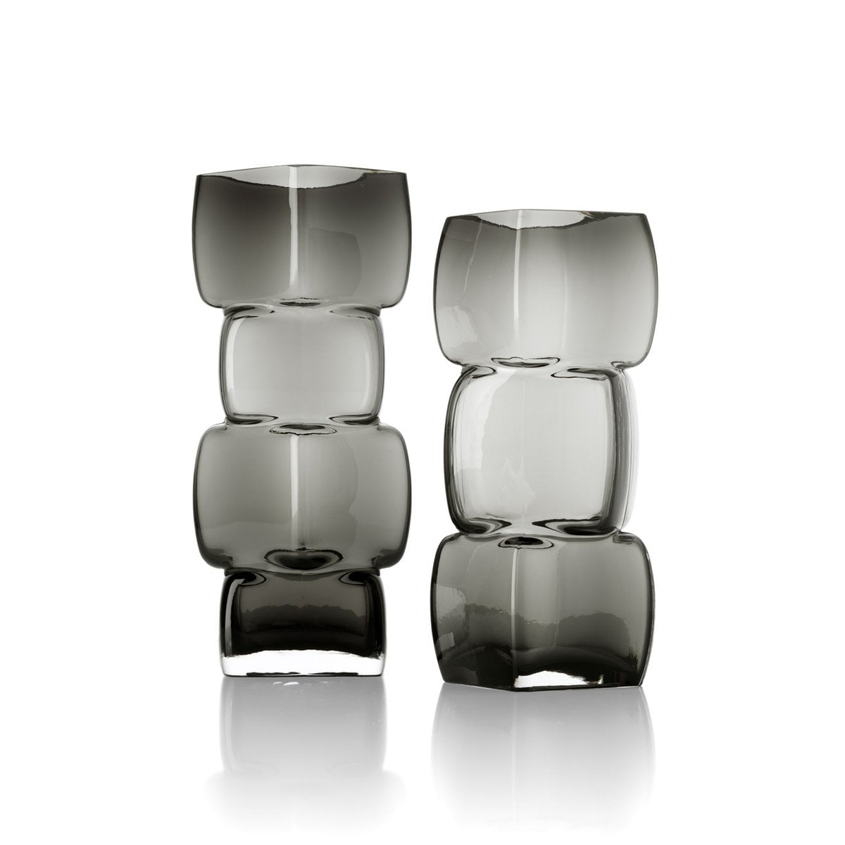 Recycled Glass Vase - Dark Grey Cubes Design - Medium