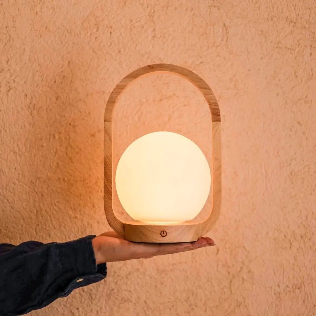 Skye Light Brown Wooden Cordless Lamp | Rechargeable, Dimmable & 3 Light Modes