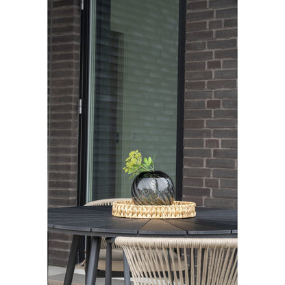 Glass Vase - Grey Mouthblown Modern Decor, Ø20x19cm
