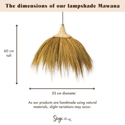 Seagrass Pendant Light - Natural Boho Lampshade with Fringes, 53cm