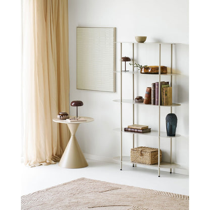 Annecy Side table, ceramic table top/steel, travertine/sand, ø50x56 cm