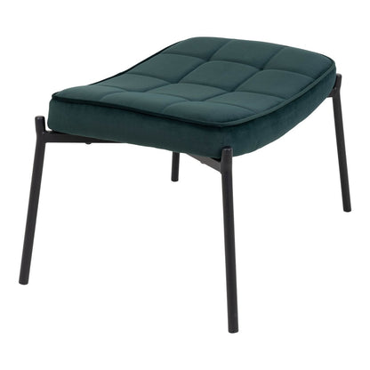Glasgow Footrest - Velvet, Green - 61x41x36 cm