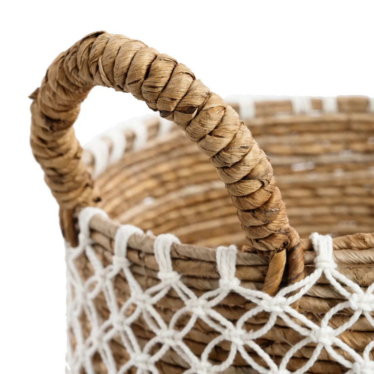 Macramé Basket - Cross Stitched - Medium