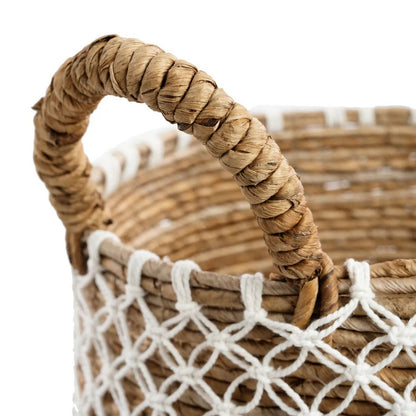 Macramé Basket - Cross Stitched - Medium