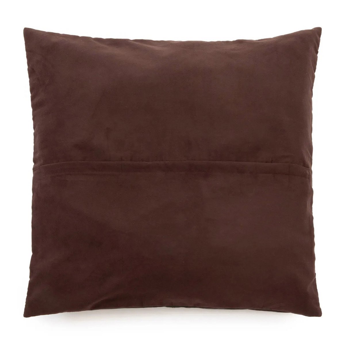 Funda de cojín de cuero de cuatro paneles - Chocolate - 60x60