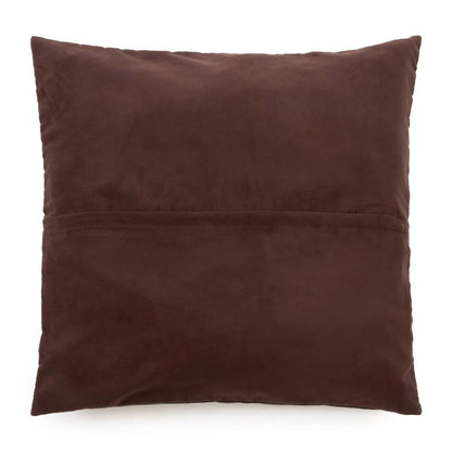 Funda de cojín de cuero de cuatro paneles - Chocolate - 60x60