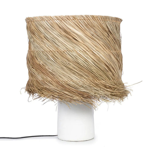 Přírodní stolní lampa Pandan - Bílé boho akcentové osvětlení