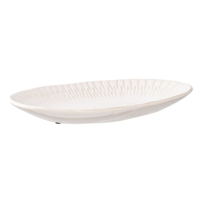 Ceramic Tray - White Nordic Style Decorative Tray, 30.5cm