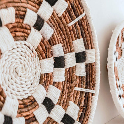 Banana Fiber Boho Wall Basket – Round Decor Bowl, Two Sizes