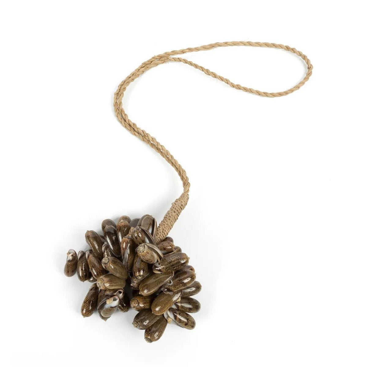 Cowrie Shell Tassel - Brown Coastal Decor