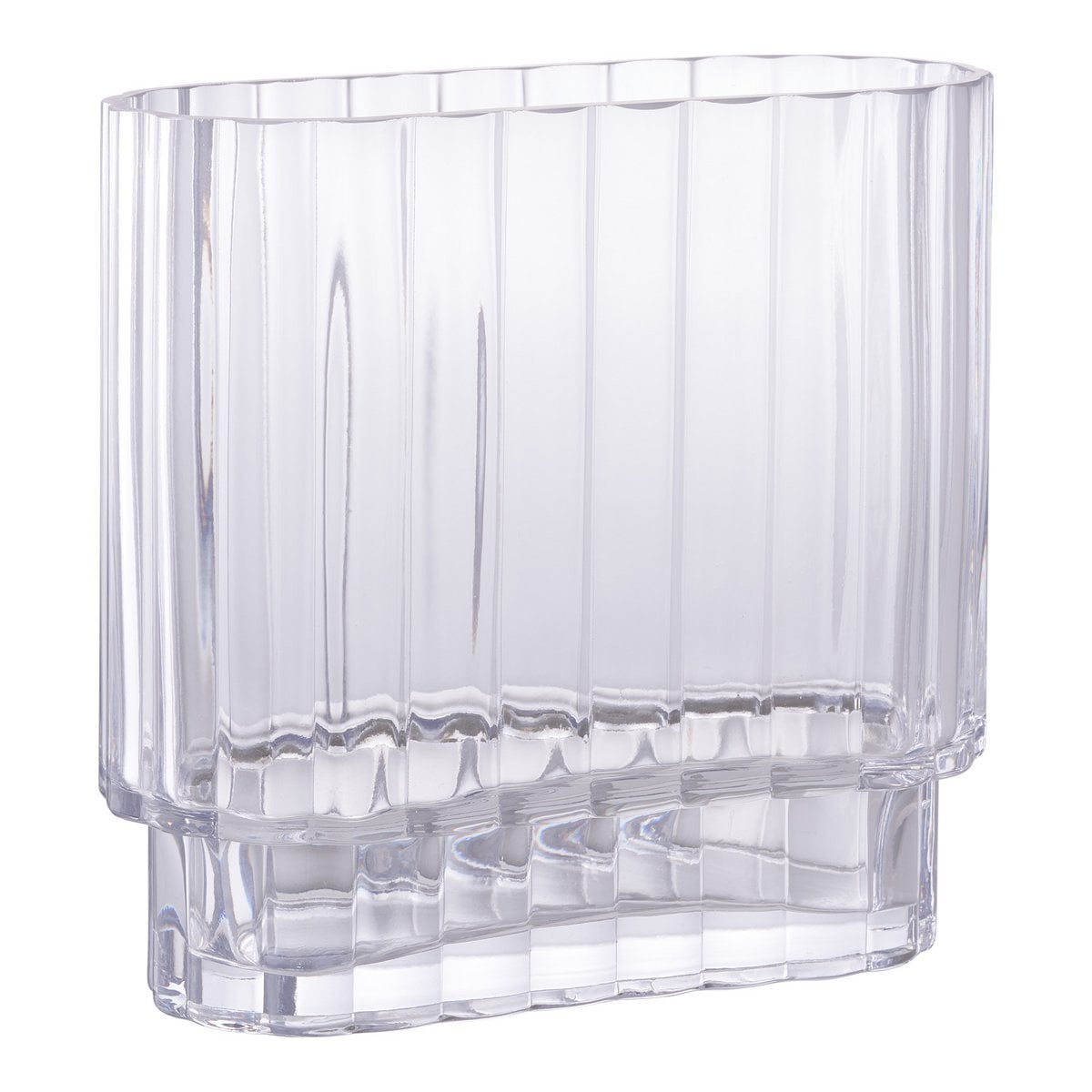 Clear Glass Vase - Modern Flower Vase, 20 cm