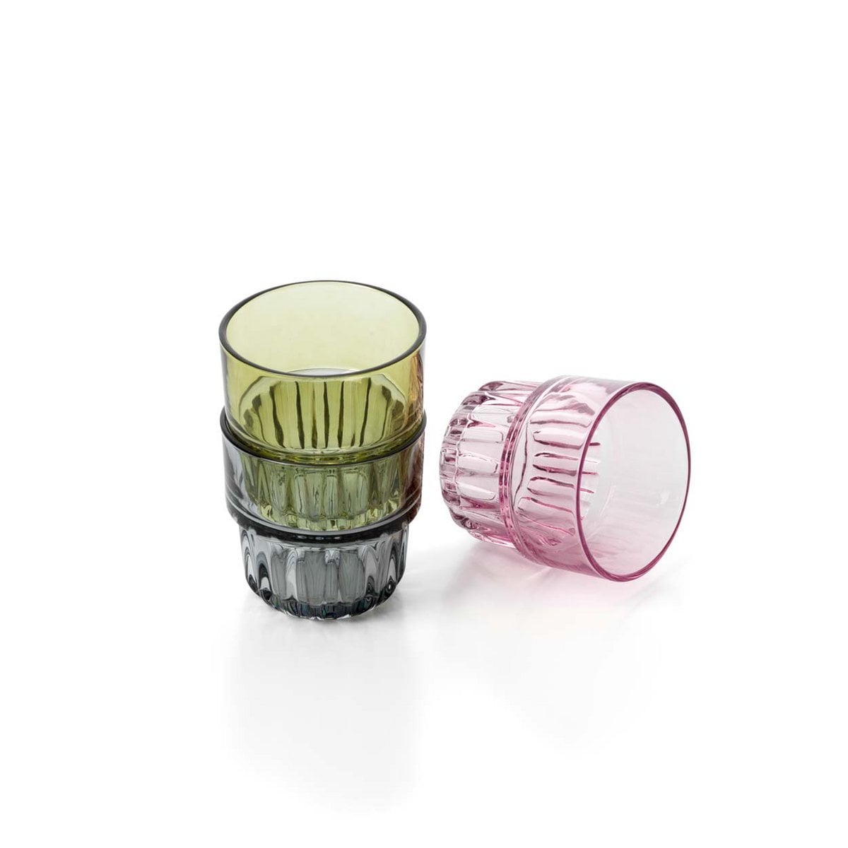 Recycled Glass Tumbler - Faceted Design - Blush Pink