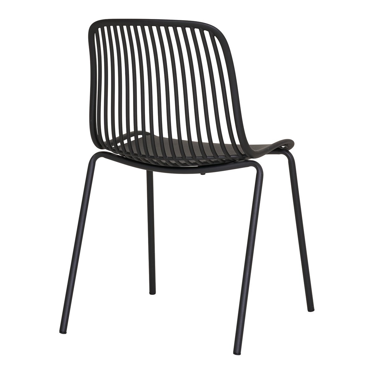 Branson Garden Chair - Black, Stackable, 55x46.5x82 cm - Set of 4