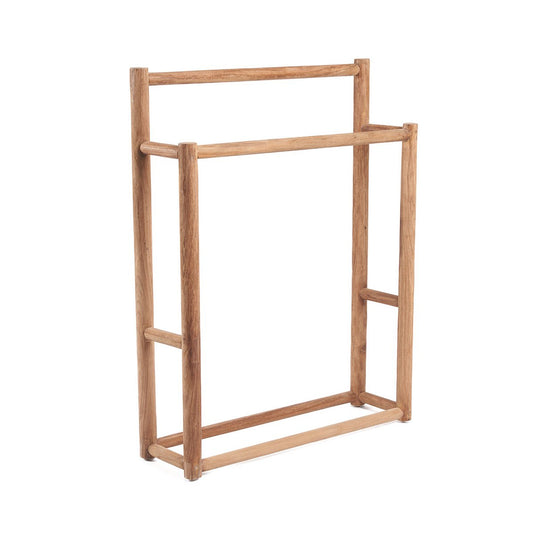 Rustic Teak Wood Towel Hanger – Handmade Sustainable Bathroom Rack