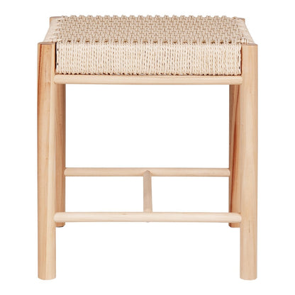 Abano - Tabouret - Peuplier, Corde de Papier, Naturel - 42x42x46,5 cm