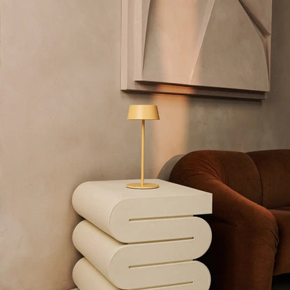 Amber Yellow Table Lamp – Cordless Dimmable LED Light