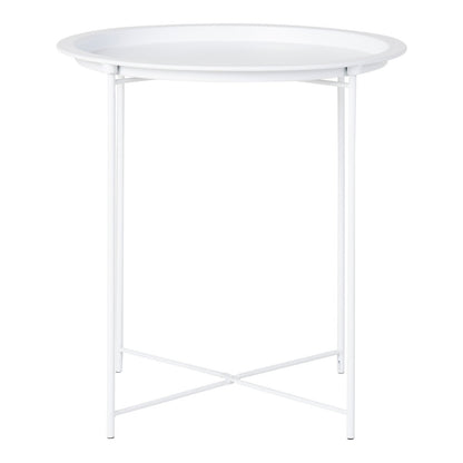 Bastia Side Table - Steel, White - Ø47x50 cm