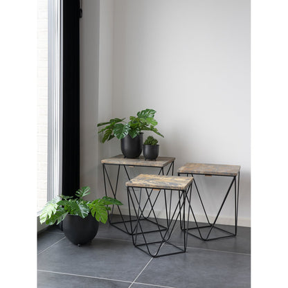 Metal Plant Pots - Black, Set of 3 - Modern Indoor Flowerpots