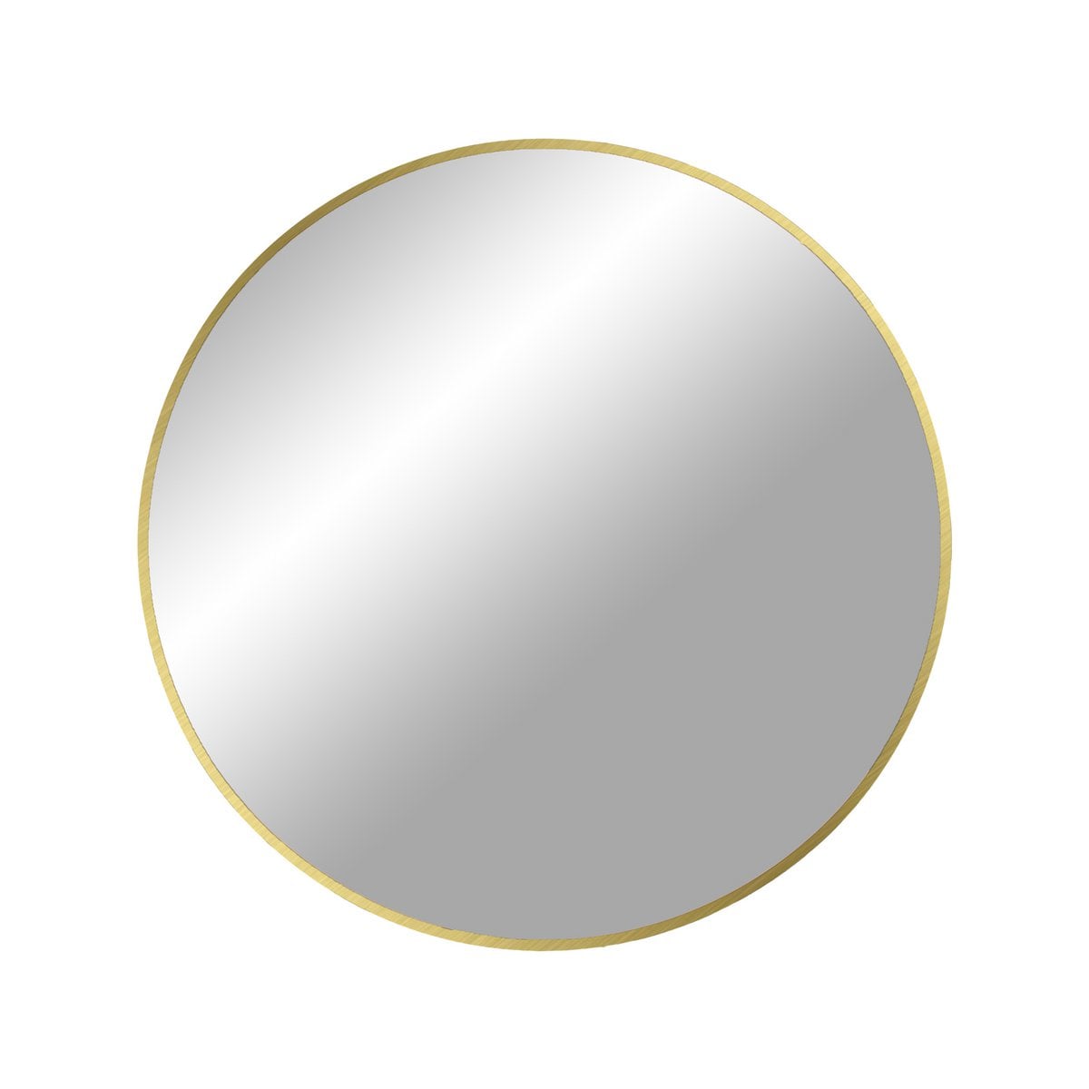 Brass Wall Mirror - Round Aluminium Frame, Modern Accent, 60cm