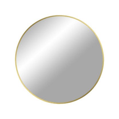 Brass Wall Mirror - Round Aluminium Frame, Modern Accent, 60cm