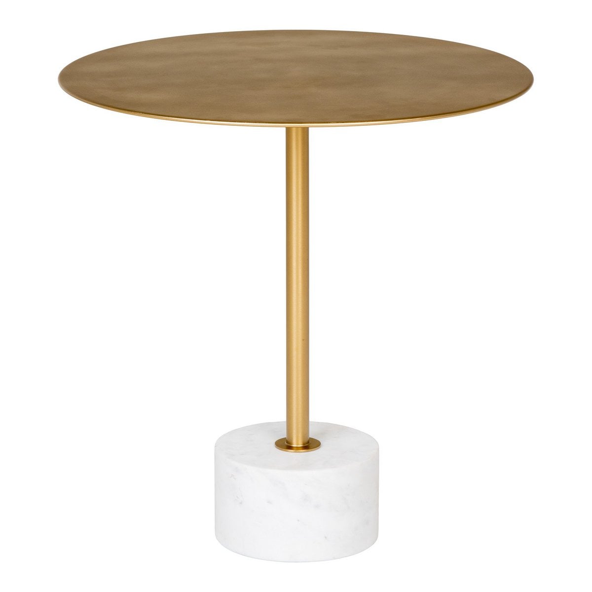 Brass & Marble Side Table - Modern Accent Table, 51x52cm
