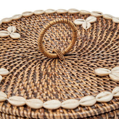 The Rattan Compartment Basket - Natural Brown