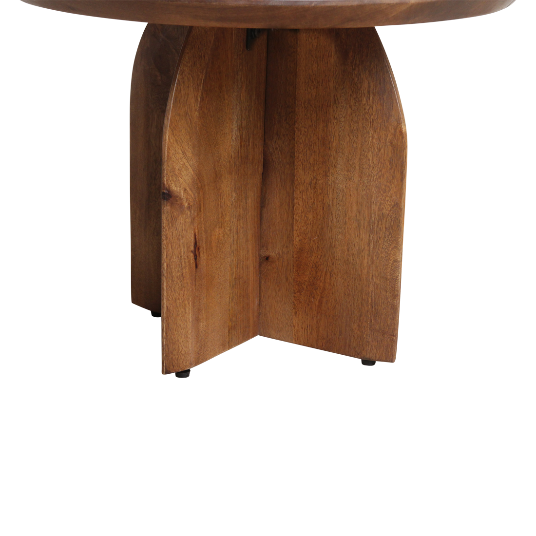 Mango Wood Side Table - Round Accent Table, 55 cm