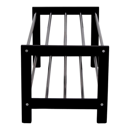 Black Poplar & Steel Shoe Rack – Modern Entryway Organizer, 78cm