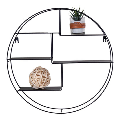 Genk Shelf - Black, Steel, Ø47x10 cm