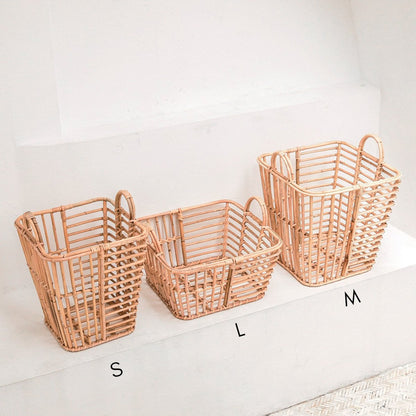 Rattan Storage Basket - Laundry, Plant, Home Decor - 3 Sizes