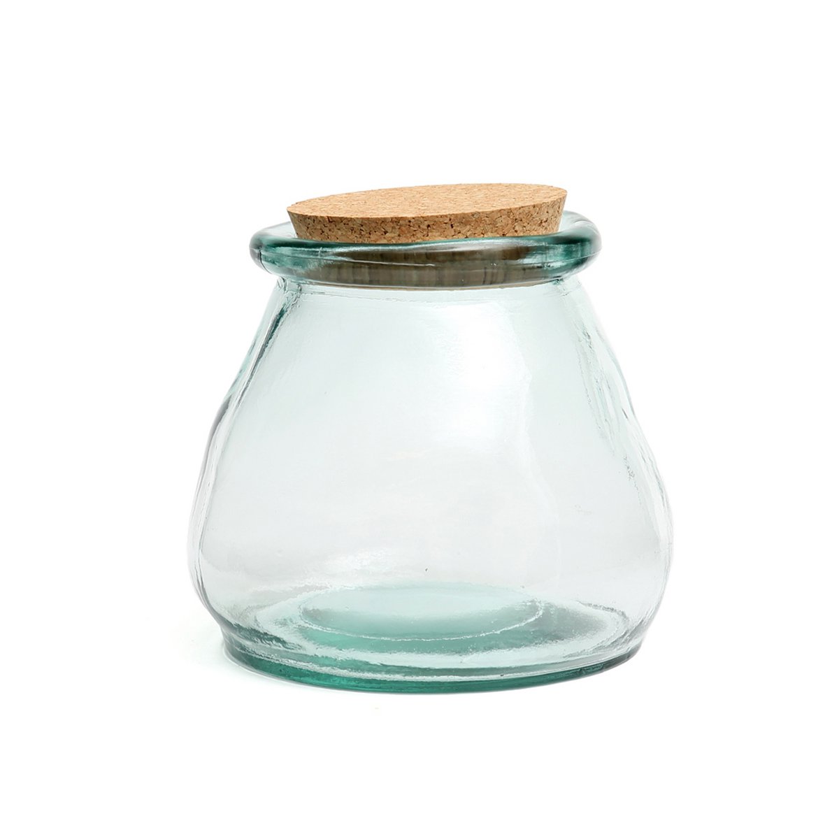 Blue Glass Pot with Cork Lid - Large | Kitchen Storage & Decor