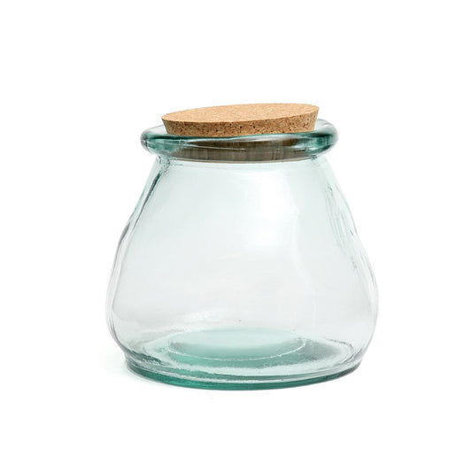 Blue Glass Pot with Cork Lid - Large | Kitchen Storage & Decor