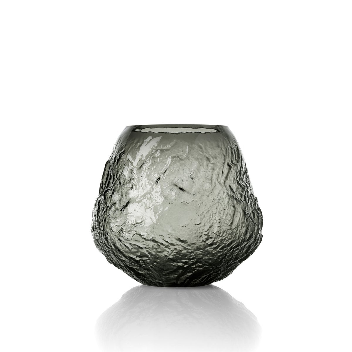 Glass Vase - Black Earth Crater Vase - Large