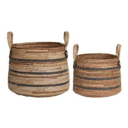 Banana Leaf Storage Baskets - Natural Fiber Erba Baskets, Set of 2