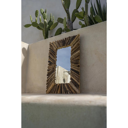 Driftwood Framed Wall Mirror - Natural Coastal Decor - Medium