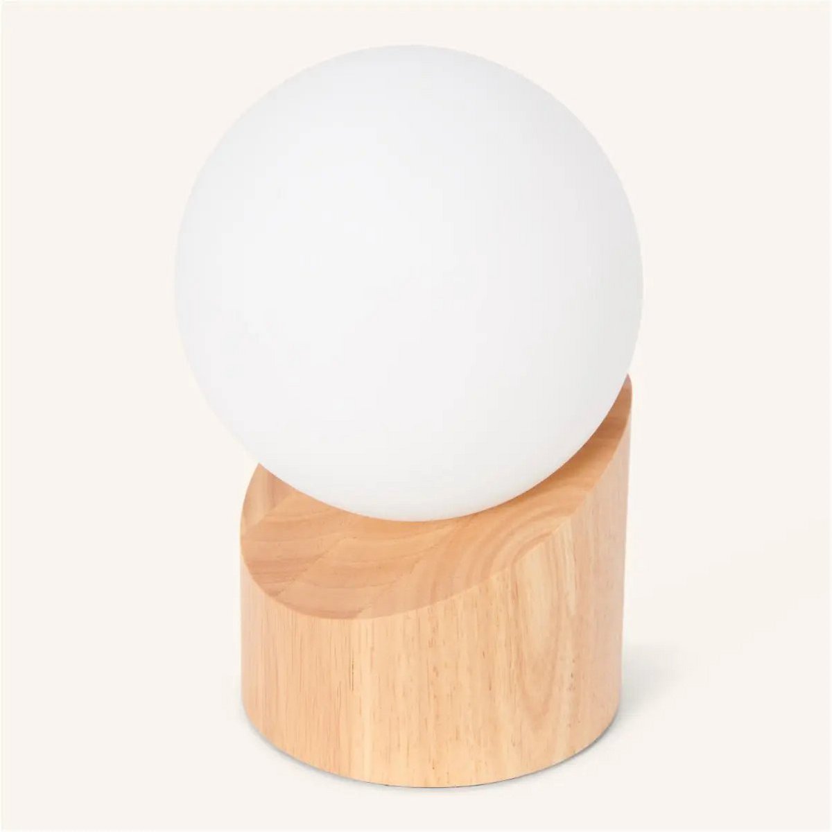 Quin Light Brown Wooden Lamp | Frosted Glass, Corded & Lighting