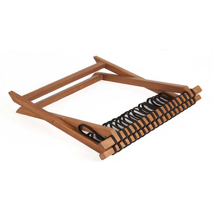 Natural Wood Luggage Rack – Foldable Guest Room Organizer, Large