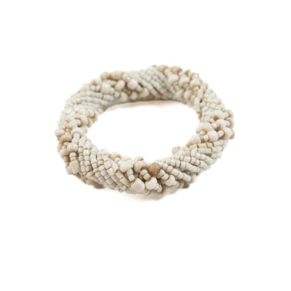 Beaded Napkin Rings - White - Elegant Table Decor