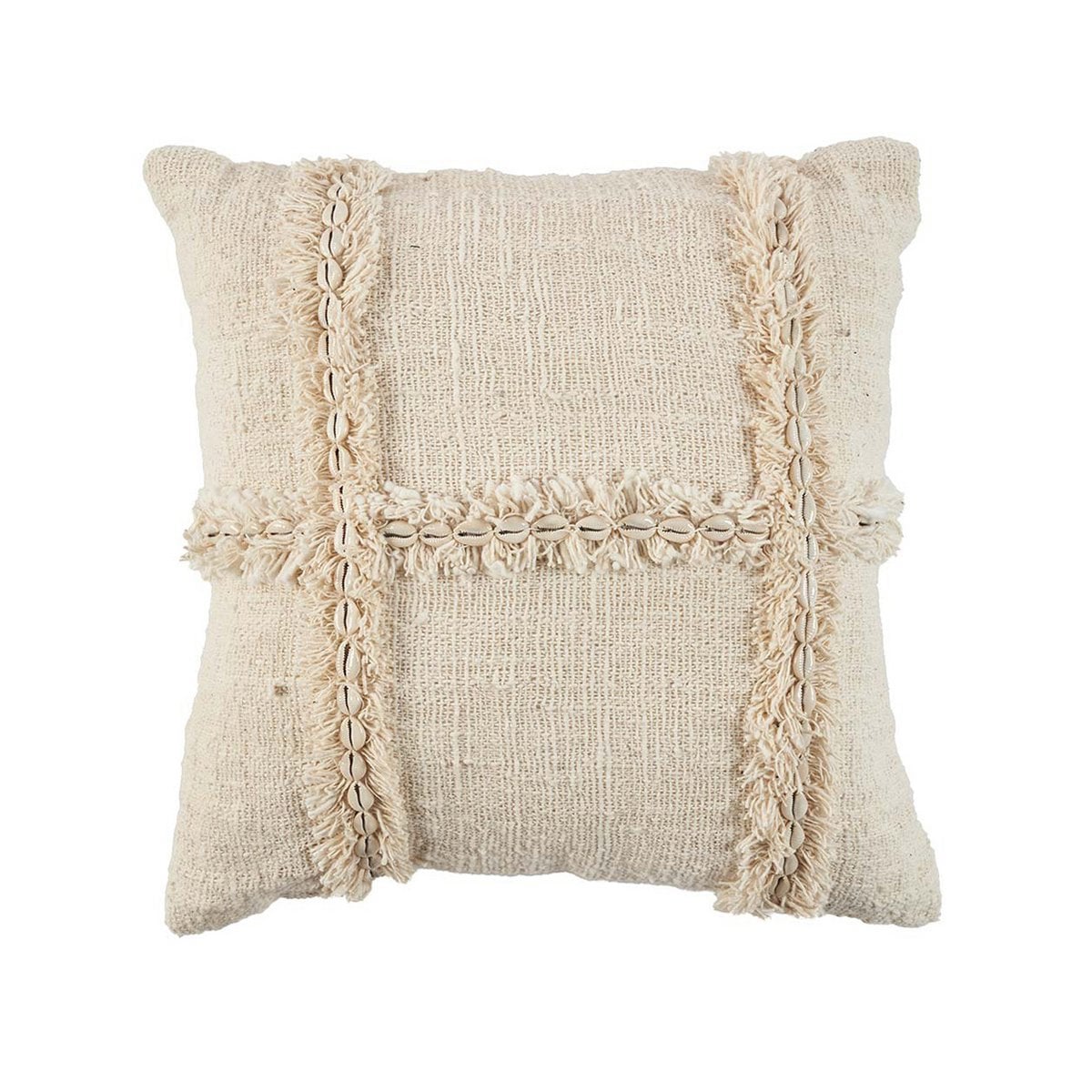 Natural Cotton Cushion Cover - Boho Style, 50x50 cm