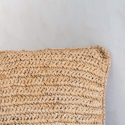 Raffia Cushion - Boho Pillow - Natural Home Decor