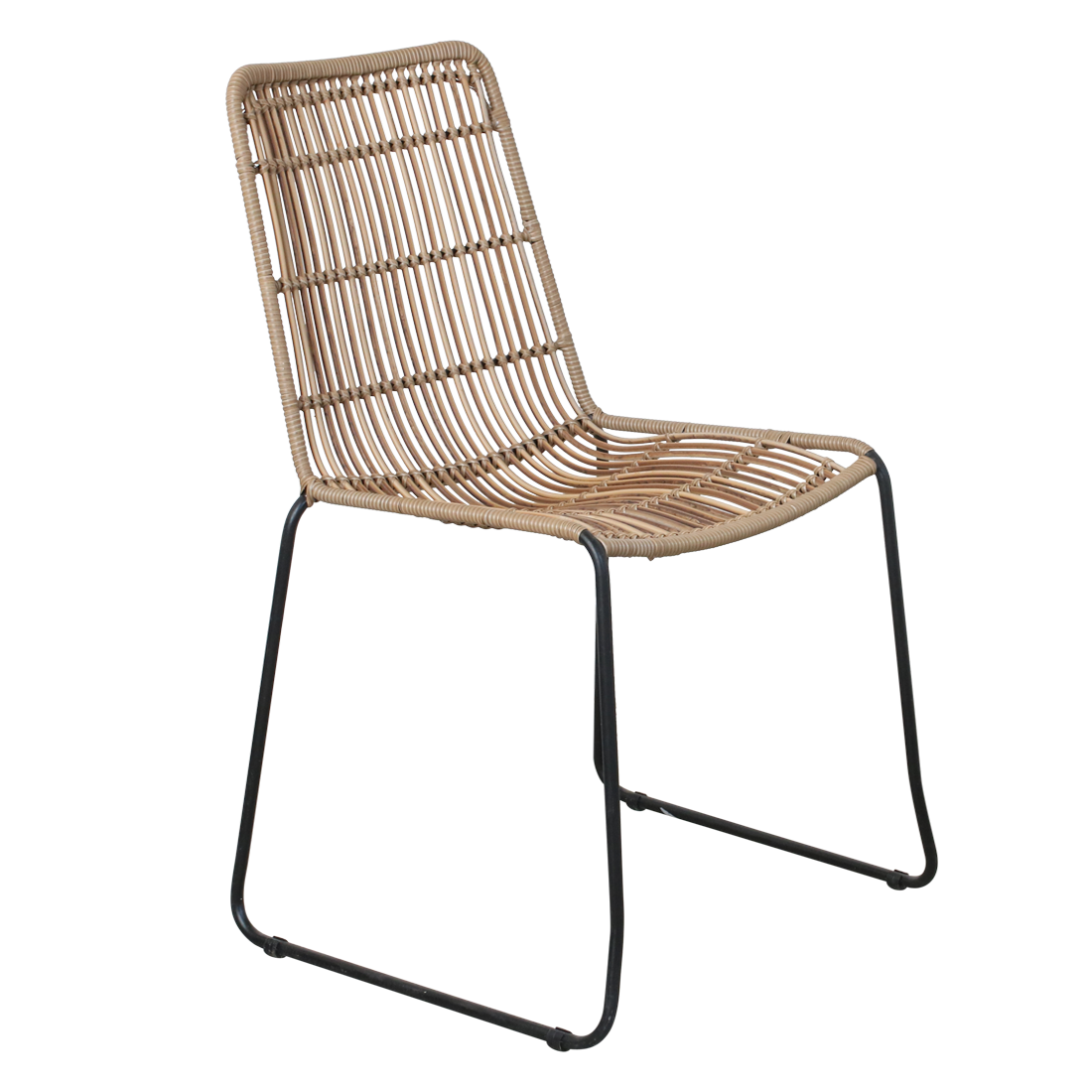 Rattan Garden Chair - Naturel Slim Stackable Outdoor Seating