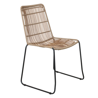 Rattan Garden Chair - Naturel Slim Stackable Outdoor Seating