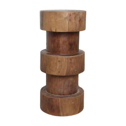 Teak Bar Stool - Natural Totoma Wood Accent Stool