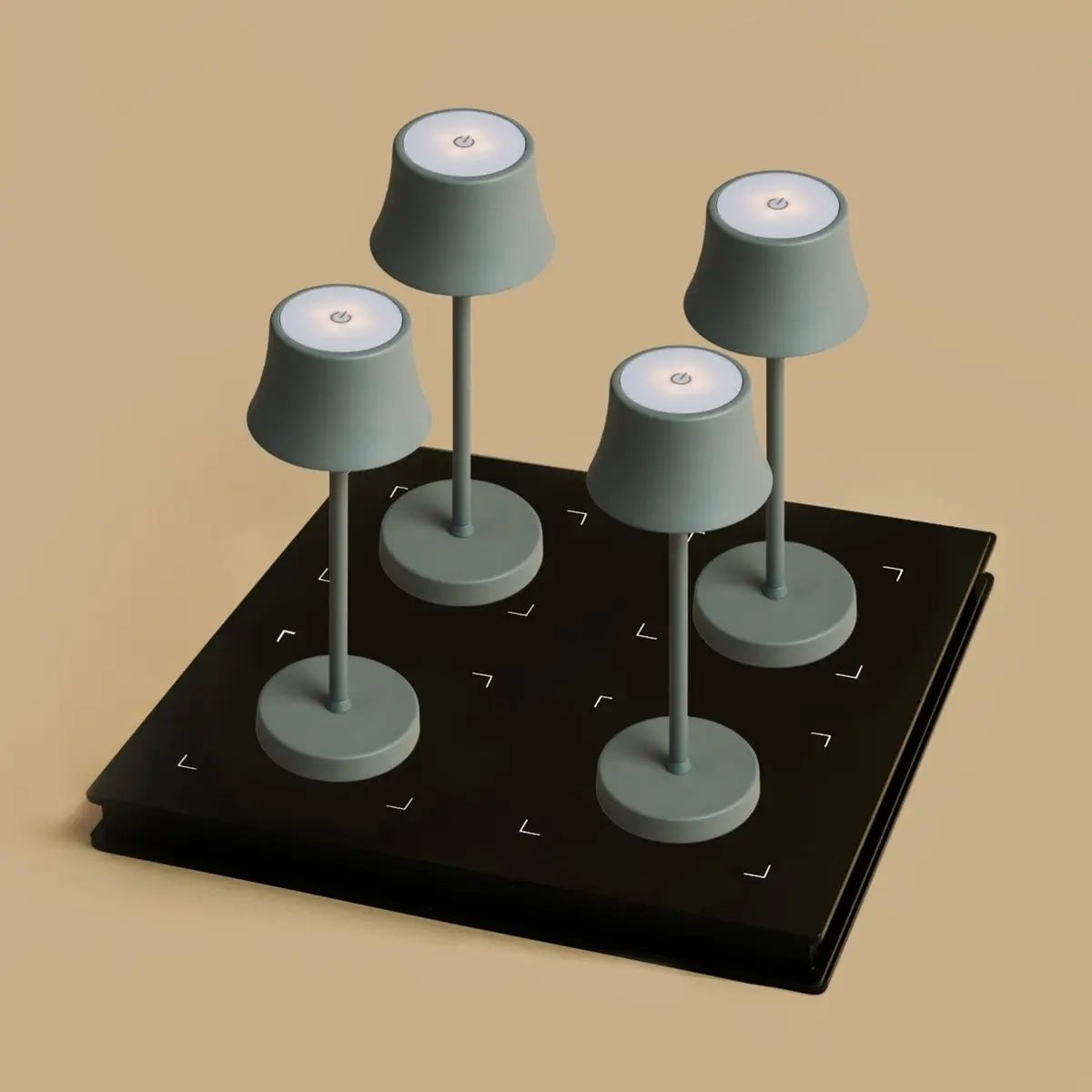 Combi Set Professional | 4 x De Pijp Mini Mouse Grey Rechargeable Table Lamps & 1 x Amstel Charging Station
