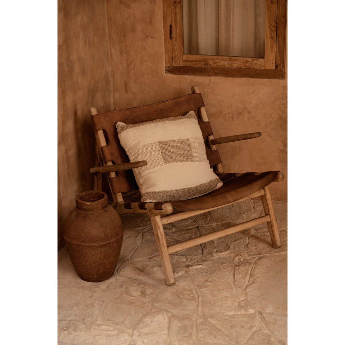 Linen Cushion Cover - White Natural