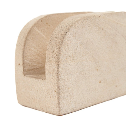 Natural Stone Tissue Holder - Hand Carved Bathroom Accessory