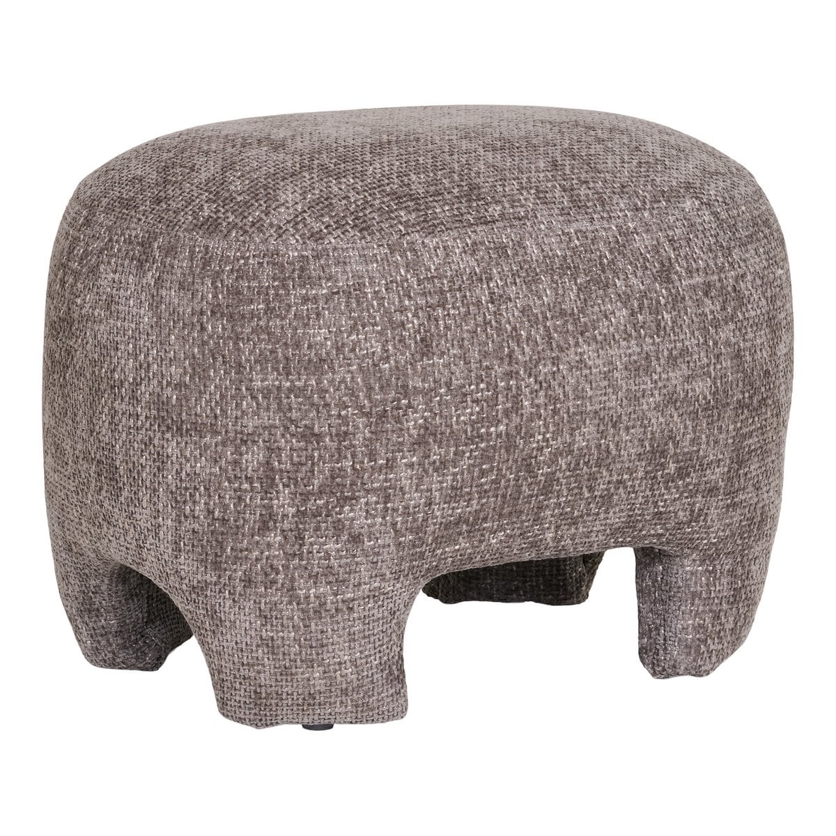 Beige Polyester Pouf Ottoman - Modern Accent Seating, 53x41x38 cm