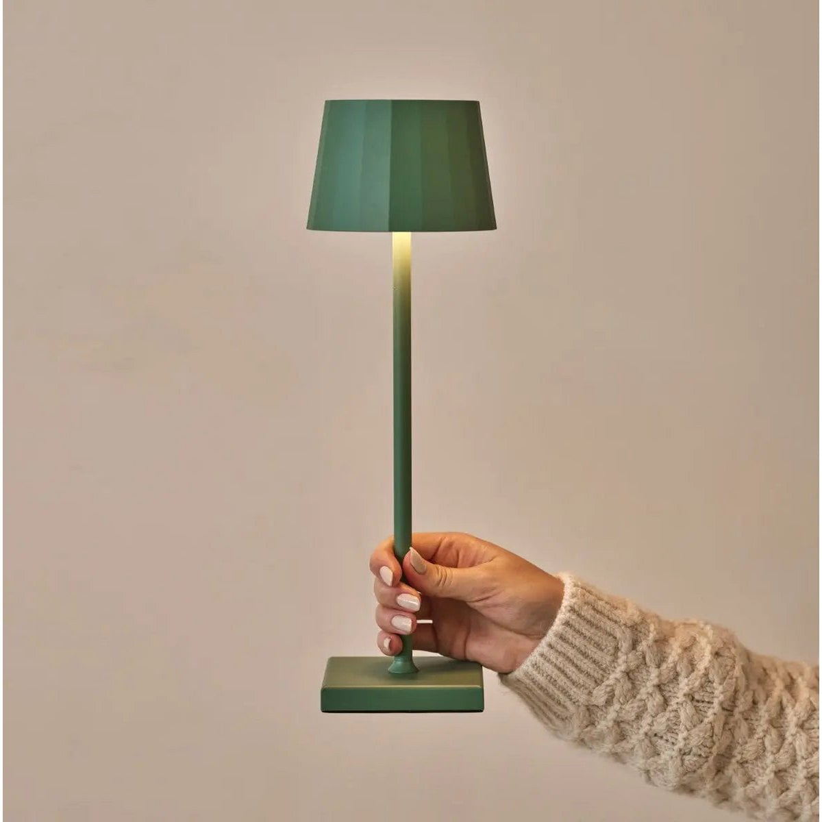Wouter Sage Green Rechargeable Table Lamp | Wireless Charging & 120-Hour Battery Life