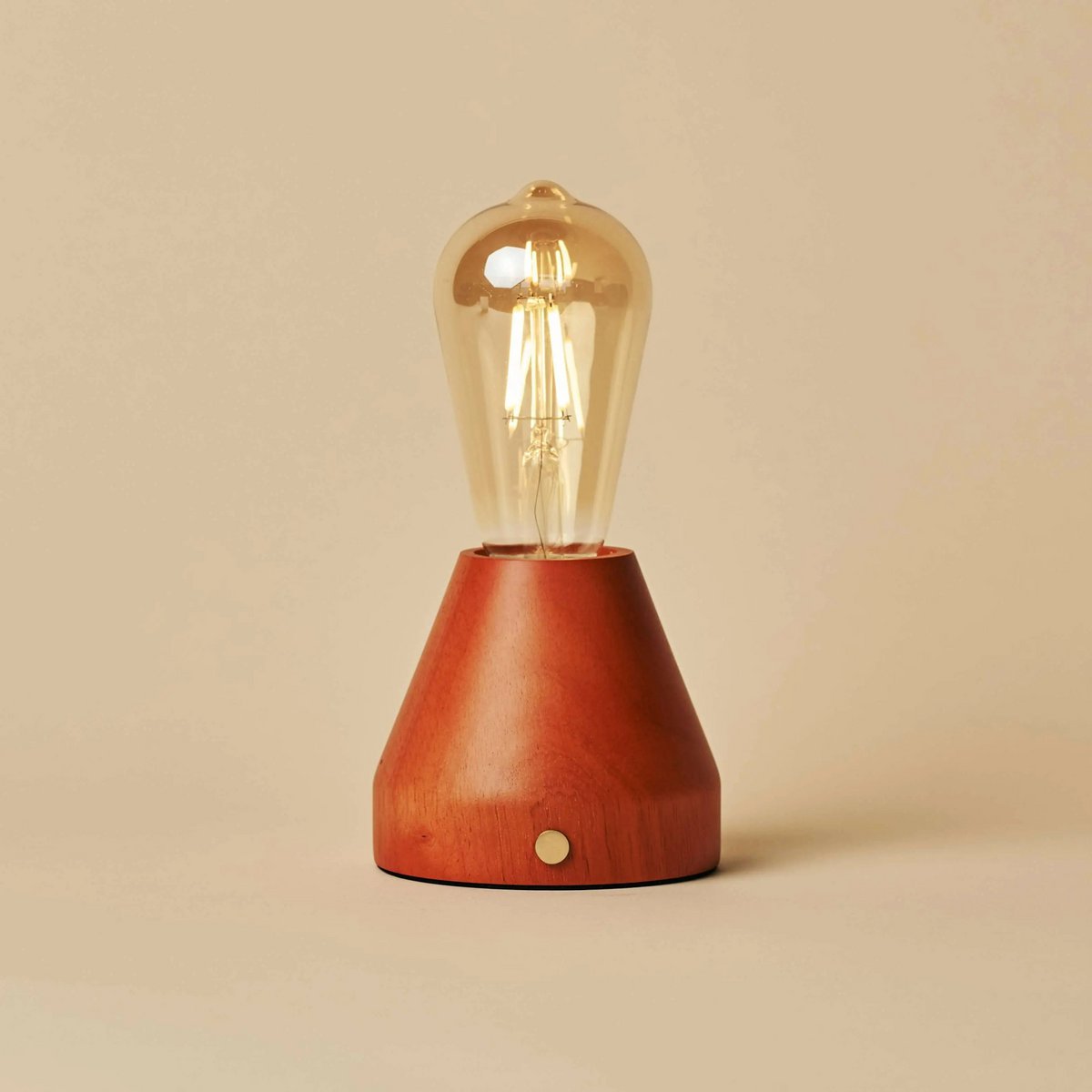 Zavi Chestnut Brown Rechargeable Table Lamp | LED, Cordless & 80-Hour Battery Life